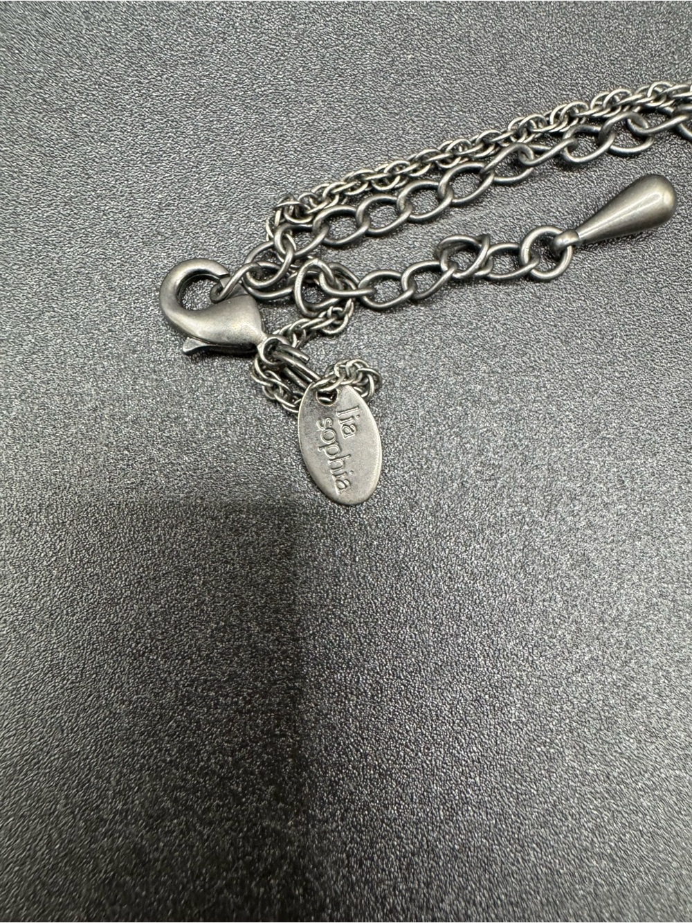 Lia Sophia "Glint” Round Hematite w/Cut Crystal Accents Pendant Necklace - Picture 4 of 5